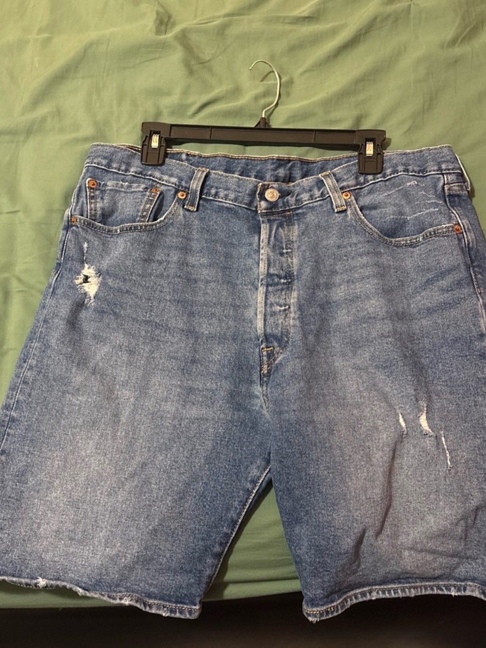 Levi's Light Blue Distressed Denim Shorts